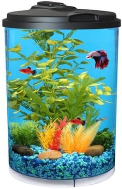 Koller 3-Gallon 360 Aquarium with LED Lighting & Filter
