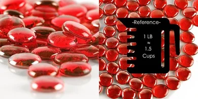 Large Red Glass Gemstone Vase Fillers (1 lb, 28-35 pcs)