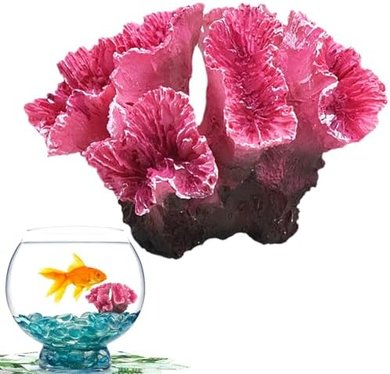 Pink Artificial Coral Aquarium Ornament (2.8x2.3x2 inch)