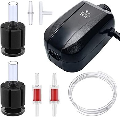 Uniclife Aquarium Air Pump: 4 LPM, 2 Outlets, 100-Gallon