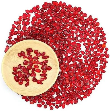 Clear Glass Pebbles: Aquarium & Vase Decor (Red)