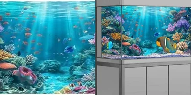 Tropical Fish Reef Aquarium Background (48x24", includes tape)
