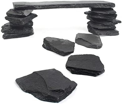 Natural Slate Aquarium & Terrarium Rocks (3 lbs)
