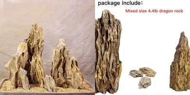 Natural Dragon Rock Aquarium Decor (Mixed Sizes, 4.4lb)
