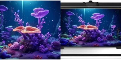 Tropical Coral Reef Aquarium Backdrop (36x18in Vinyl)
