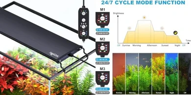 Smart LED Aquarium Light: 7 Colors, Adjustable Brightness, Timer