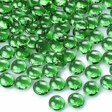 Green Glass Gemstone Beads: Vase Filler, Aquarium Decor
