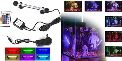 RGB LED Aquarium Lights: Waterproof, Adjustable, Remote Control, 7.5"